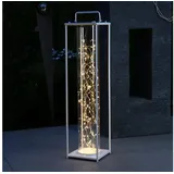 MARELIDA LED Laterne LED Solar Laterne Drahtlichterkette Gartenleuchte Lichtsensor 79cm, LED Classic, warmweiß (2100K bis 3000K) weiß