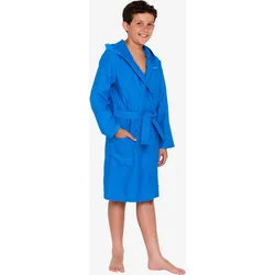 Bademantel Mikrofaser Kinder kompakt Kapuze - hellblau pazifikblau 151-160cm 12-13J