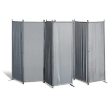 GRASEKAMP 2 Stück Paravent 4tlg Raumteiler Trennwand Sichtschutz Grau