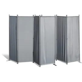 GRASEKAMP 2 Stück Paravent 4tlg Raumteiler Trennwand Sichtschutz Grau