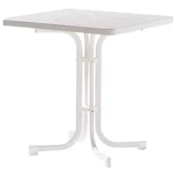 SIEGER Gartentisch, mit Mecalit-pro-Tischplatte, BxTxH: 70 x 70 x 72 cm - weiss