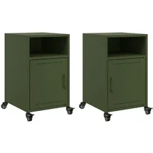 vidaXL Nachtschrank 2 Stk. 36 x 39 x 59 cm Olivgrün