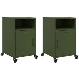 vidaXL Nachtschrank 2 Stk. 36 x 39 x 59 cm Olivgrün