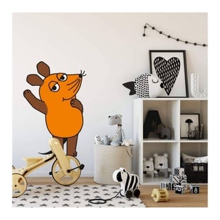 Die Maus Wandtattoo Kinderzimmer Wandsticker Aufkleber Junge Mädchen Kinder Wandbild, selbstklebend, entfernbar bunt 46 cm x 70 cm