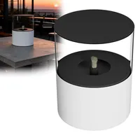 QEENTOE Feuerschale Runde Feuerstelle für Garten Balkon Feuerschalen Moderne Feuertonne Deko Feuerkorb Dekoration für Outdoor-Partys - Weiß