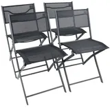 VCM Gartenstuhl Sumila klappbar 45 x 46 x 79 cm schwarz 4 St.