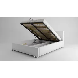 Fun Möbel Polsterbett Bett LAUGE Standart Set 200x200cm inkl.LED in div. Farbvarianten - Weiß