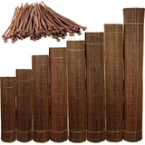 ogrodzenia wiklinowe Windschutz 100 x 500 cm Naturbelassen Holz