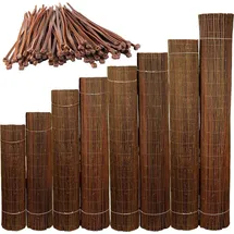 ogrodzenia wiklinowe Windschutz 100 x 500 cm Naturbelassen Holz