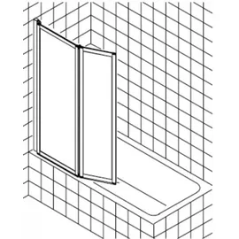 Kermi Vario 2000 Faltwand 2-flügelig V2TS1075142AK 101,1-102,7x140cm, weiß, ESG klar