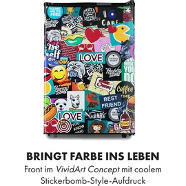 Klarstein Cool Vibe 70+ Kühlschrank (70 l, 0 mm hoch, Schwarz)