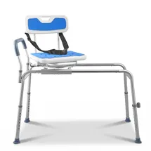 Vevor Badewannentransferbank mit Drehsitz 180 kg belastbar Armlehnen blau