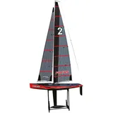 AMEWI Focus III Racing Segelyacht 100cm 2,4GHz RTR, rot, inkl. Sender, Empfänger, Bootsständer