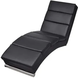 vidaXL Chaiselongue Kunstleder 1 Teile 0 x 0 x 0 cm Schwarz mit Schlaffunktion