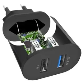 SBS TETR2USB21AFAST, Indoor, AC, 5 V, 2,1 A, Schwarz