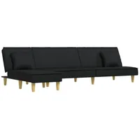 vidaXL Schlafsofa in L-Form Schwarz 255x140x70 cm Stoff