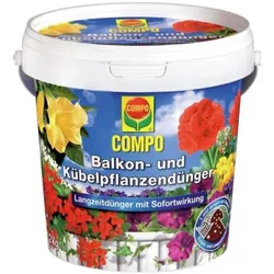 COMPO Balkon- und Kübelpflanzendünger, Langzeit-Dünger mit Sofortwirkung, 1,2 kg, 23796