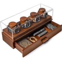 Holme & Hadfield Uhrenvitrine Uhrenständer - Perfektes Vatertagsgeschenk - Holz Herrenuhrenkasten Uhrenbox Organizer für Männer Uhrenboxen - Display und Schublade für Accessoires