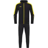 Jako Kinder Trainingsanzug Polyester Power mit Kapuze Schwarz/Citro, 128