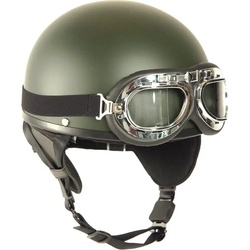 Mil-Tec Schutzhelm Retro Helm Halbschale grün 59-60 (L)
