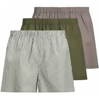 JACK & JONES Milano Boxershorts Dusty Olive / City Skyline / Dusty Olive Striped M 3er Pack