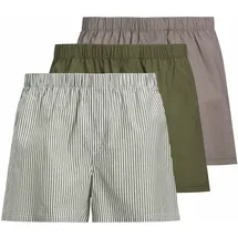 JACK & JONES Milano Boxershorts Dusty Olive / City Skyline / Dusty Olive Striped M 3er Pack
