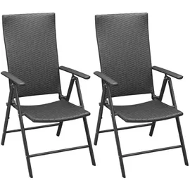 vidaXL Gartenstuhl 55 x 64 x 105 cm schwarz klappbar  2 St.