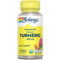 Solaray Bio Kurkuma (Turmeric) fermentiert | 425mg pro Kapsel | 100 Kapseln | hochdosiert | vegan | laborgeprüft | ohne unerwünschte Zusatzstoffe | Nahrungsergänzungsmittel mit Kurkuma