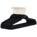 Amazon Basics Kleiderbügel aus Samt, 30 Stück, Schwarz/Roségold