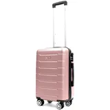 Easy Move ABS Hartschalenkoffer - Reisekoffer mit 360° Rädern, Zahlen-Schloss -, Hartschalenkoffer, Luggage, Trolley Koffer (Rose Gold, Medium 54cm)