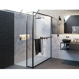 Riho Lucid Walk-In Duschwand 100 x 200 cm rechts schwarz matt G005034121