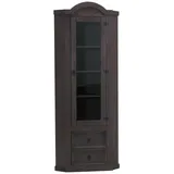 VCM ebuy24 New Mexico Eckschrank mit 1 Glastür und 2 Schubladen Kolonial Gebeizt Gewachst