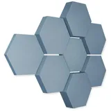 platino24 Schallschutzpaneel Edition LOFT 8 Elemente 3D I Ø 300mm, Schalldämmung Wand & Decke blau