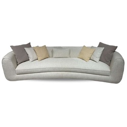 Casa Padrino Luxus Sofa Grau 308 x 120 x H. 75 cm - Gebogenes Wohnzimmer Sofa - Hotel Sofa - Wohnzimmer Möbel - Hotel Möbel - Luxus Möbel - Luxus Einrichtung - Wohnzimmer Einrichtung