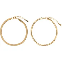 FIRETTI Fußketten Set FIRETTI "Schmuck Geschenk Körperschmuck", gold (gelbgoldfarben), Fußketten, Damen, Edelstahl