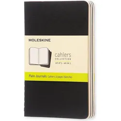 Moleskine Cahier Journals Blanko Notizbücher P schwarz 3 St.