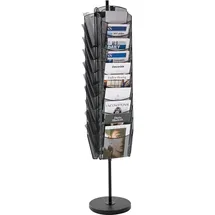 Vevor drehbarer Prospektständer Zeitschriftenständer mit 30 Fächern, Literaturständer Kataloghalter aus Metall, Buchständer Bodenaufsteller Zeitungskataloghalter für Büroshows, Ausstellung