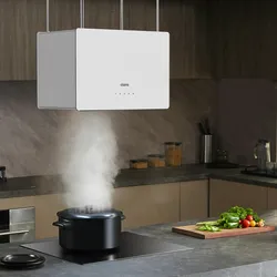 CIARRA Inselhaube A+++ 700 m3/h Freihängend Dunstabzugshaube WiFi App Touch Bedienung VM4850S