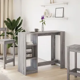 vidaXL Bartisch mit Regal 124 x 46 x 103,5 cm Grau Sonoma