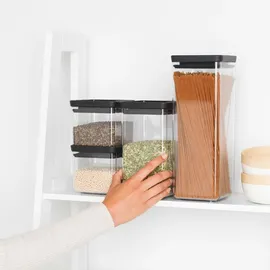Brabantia Vorratsdose Eckig, Tasty+, Grau,