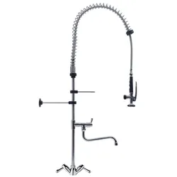 Gastro-Inox Monoblock-Vorspüldusche mit Drehhebeln und einem Schwenkkran ausgestattet, 1200mm