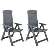 vidaXL Verstellbare Gartenstühle 59 x 67 x 106 cm anthrazit 2 St. klappbar 48761