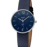 REGENT Damen Armbanduhr Analog Lederarmband dunkelblau