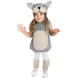 Funidelia | WolfPlüschtier Kostüm für Kinder Tiere, Werwolf, Böse Wolf - Kostüm für Kinder & Verkleidung für Partys, Karneval & Halloween - Größe 2-3 Jahre - Grau/Silber