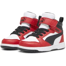 Puma Rebound V6 Mid Kinder Weiß/Schwarz/Rot 27