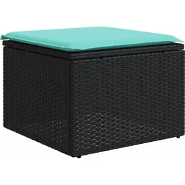 vidaXL Gartensofa-Set mit Kissen, schwarzes Polyrattan