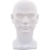 PVC Männlich Schaufensterpuppe Perückenkopf mit Schulterbüste Männchen Puppenkopf für Display Haar Hut Maske Sonnenbrille Perücke Schmuck(Off-White)