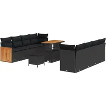 vidaXL Gartensofa-Set Loungesofa schwarz