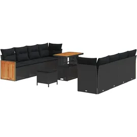 vidaXL Gartensofa-Set Loungesofa schwarz