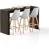 MOBILI FIVER, Evolution Hohe Tisch 180x60 Nussbaum, Dunkel, Made In Italy